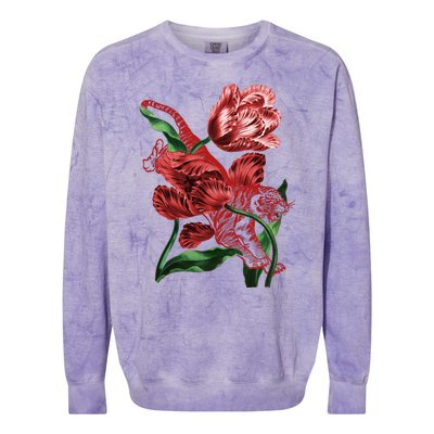 Tiger Flower Art Colorblast Crewneck Sweatshirt