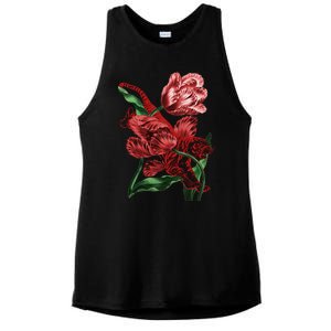 Tiger Flower Art Ladies PosiCharge Tri-Blend Wicking Tank