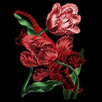 Tiger Flower Art Drawstring Bag