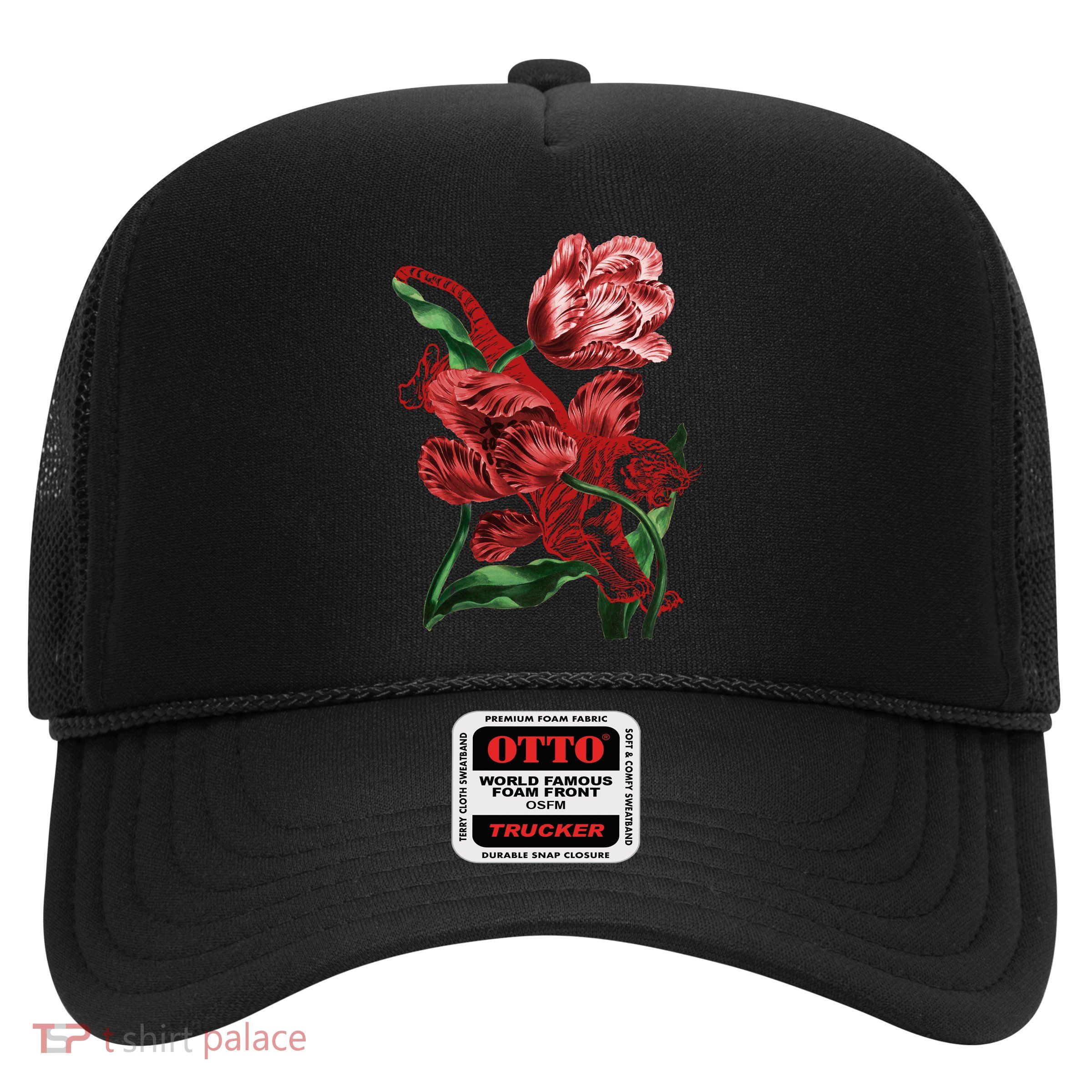Tiger Flower Art Trucker Hat