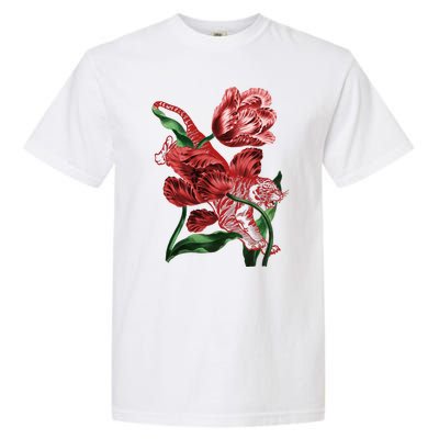 Tiger Flower Art Garment-Dyed Heavyweight T-Shirt