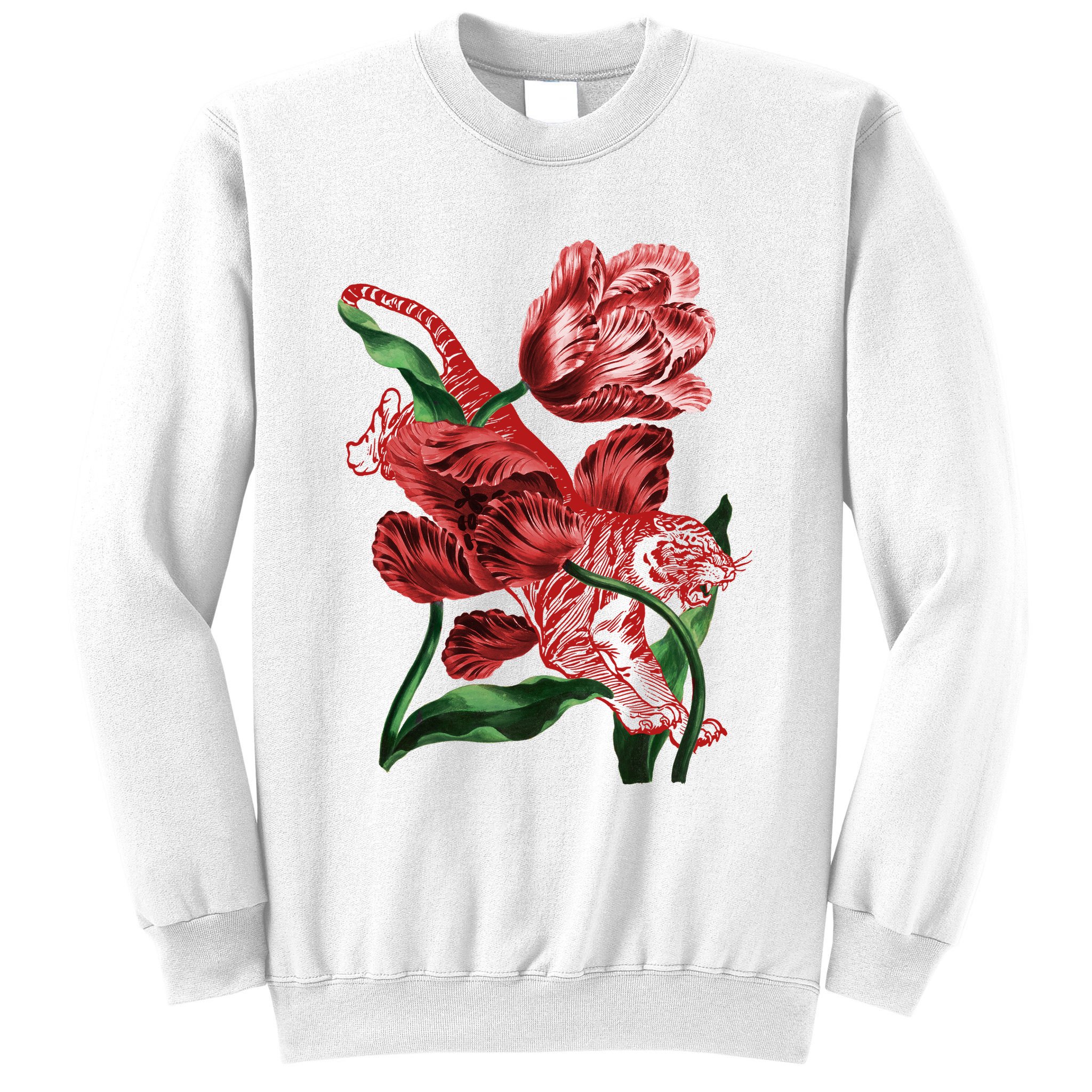 Tiger Flower Art Sweatshirt
