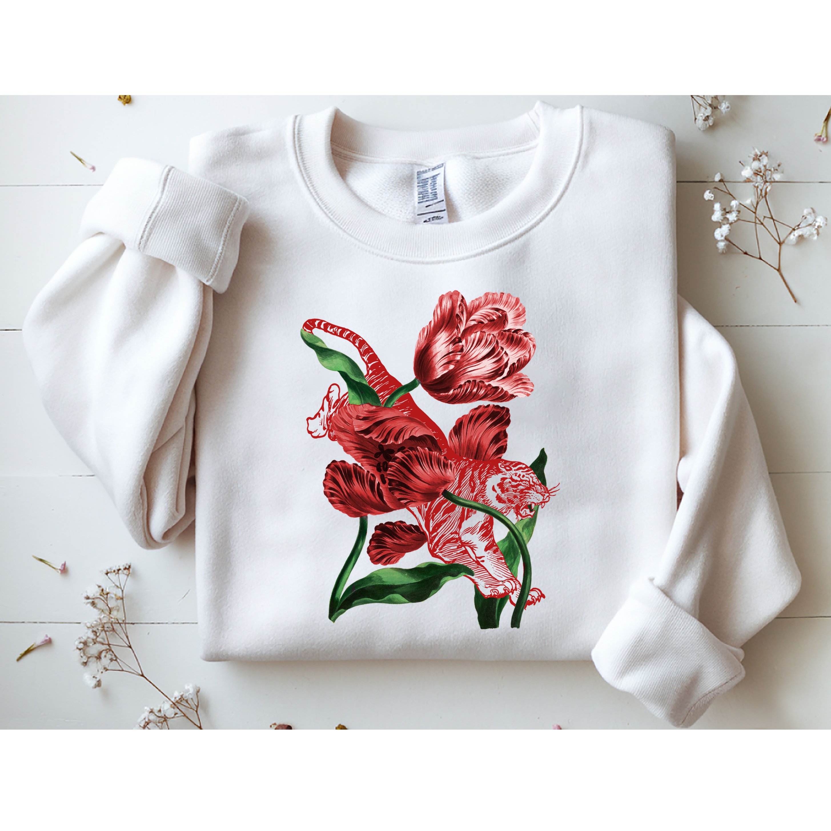 Tiger Flower Art Sweatshirt
