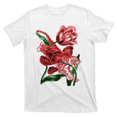 Tiger Flower Art T-Shirt