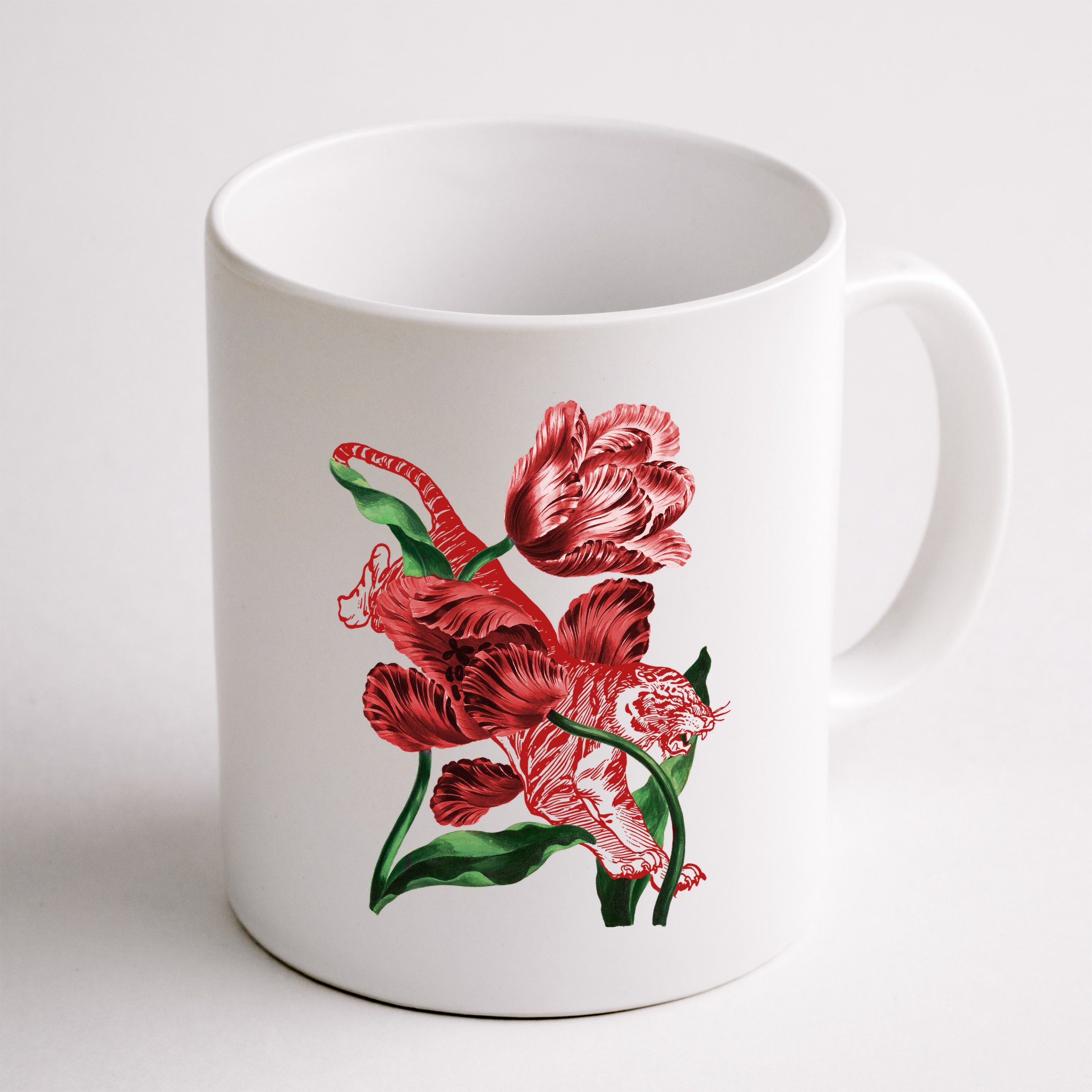 Tiger Flower Art Mug