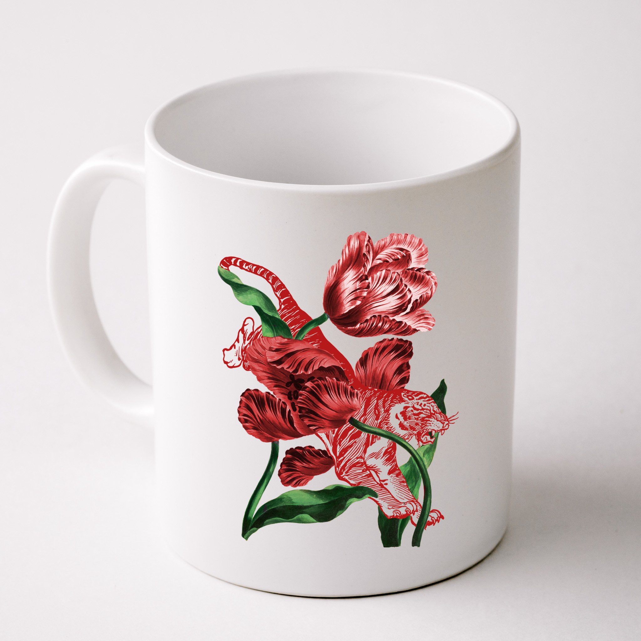 Tiger Flower Art Mug