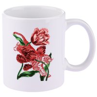 Tiger Flower Art 11oz C Handle Ceramic Mug