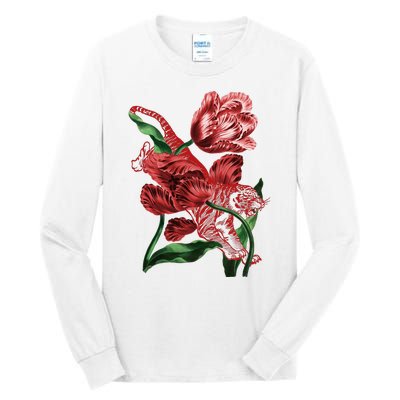 Tiger Flower Art Tall Long Sleeve T-Shirt