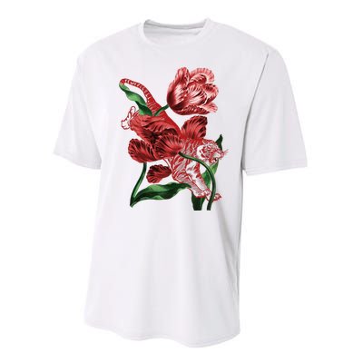 Tiger Flower Art Performance Sprint T-Shirt