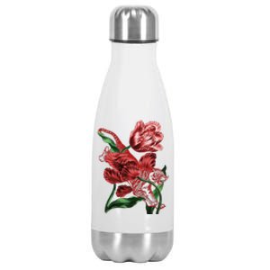 Tiger Flower Art Stainless Steel Insulated Water Bottle