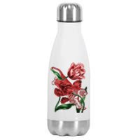 Tiger Flower Art Stainless Steel Insulated Water Bottle