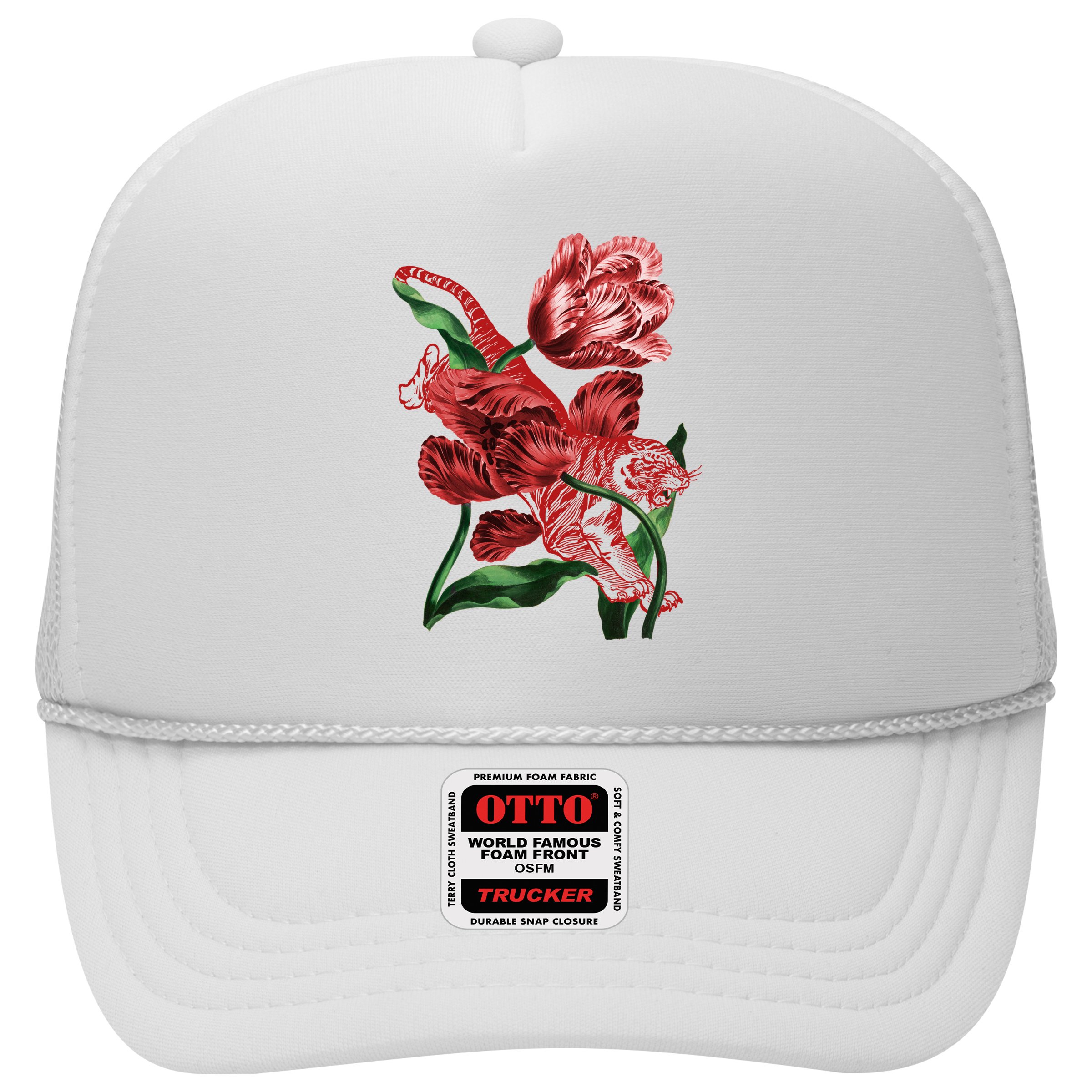 Tiger Flower Art Trucker Hat