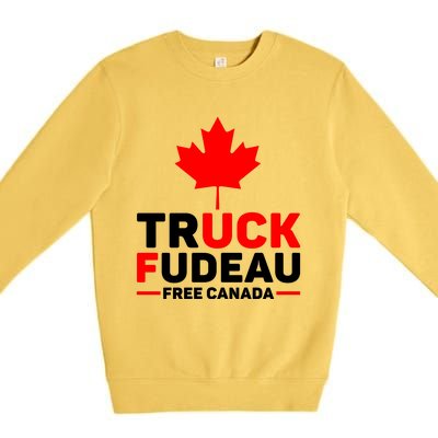 Truck Fudeau Anti Trudeau Free Canada Trucker Heroes Premium Crewneck Sweatshirt