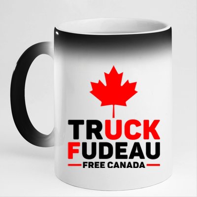 Truck Fudeau Anti Trudeau Free Canada Trucker Heroes 11oz Black Color Changing Mug