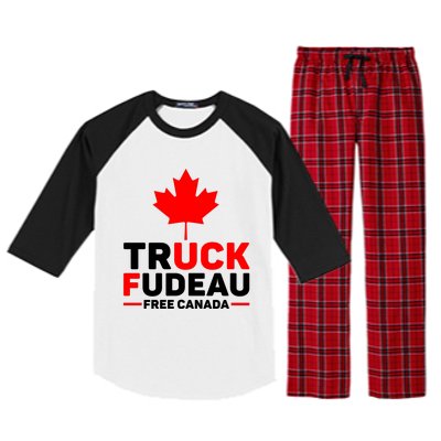 Truck Fudeau Anti Trudeau Free Canada Trucker Heroes Raglan Sleeve Pajama Set