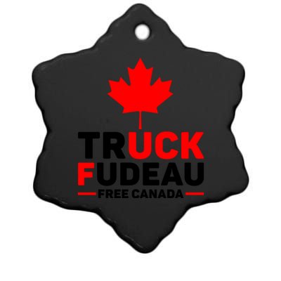 Truck Fudeau Anti Trudeau Free Canada Trucker Heroes Ceramic Star Ornament