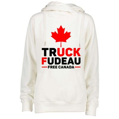 Truck Fudeau Anti Trudeau Free Canada Trucker Heroes Womens Funnel Neck Pullover Hood