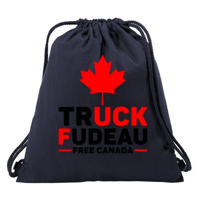 Truck Fudeau Anti Trudeau Free Canada Trucker Heroes Drawstring Bag