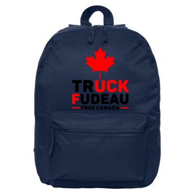 Truck Fudeau Anti Trudeau Free Canada Trucker Heroes 16 in Basic Backpack