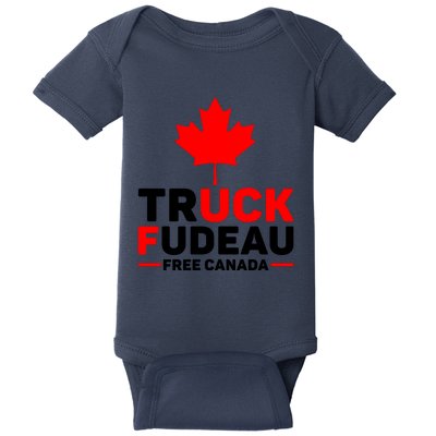 Truck Fudeau Anti Trudeau Free Canada Trucker Heroes Baby Bodysuit