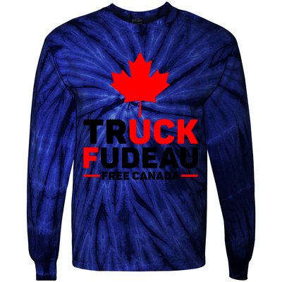 Truck Fudeau Anti Trudeau Free Canada Trucker Heroes Tie-Dye Long Sleeve Shirt