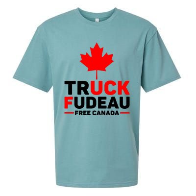 Truck Fudeau Anti Trudeau Free Canada Trucker Heroes Sueded Cloud Jersey T-Shirt