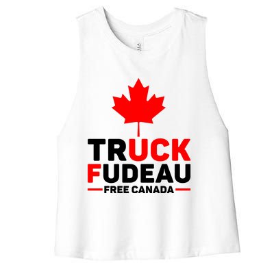 Truck Fudeau Anti Trudeau Free Canada Trucker Heroes Women's Racerback Cropped Tank