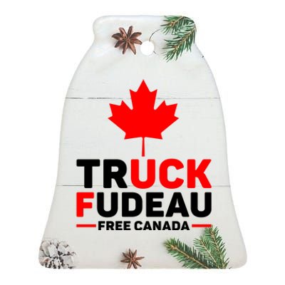 Truck Fudeau Anti Trudeau Free Canada Trucker Heroes Ceramic Bell Ornament