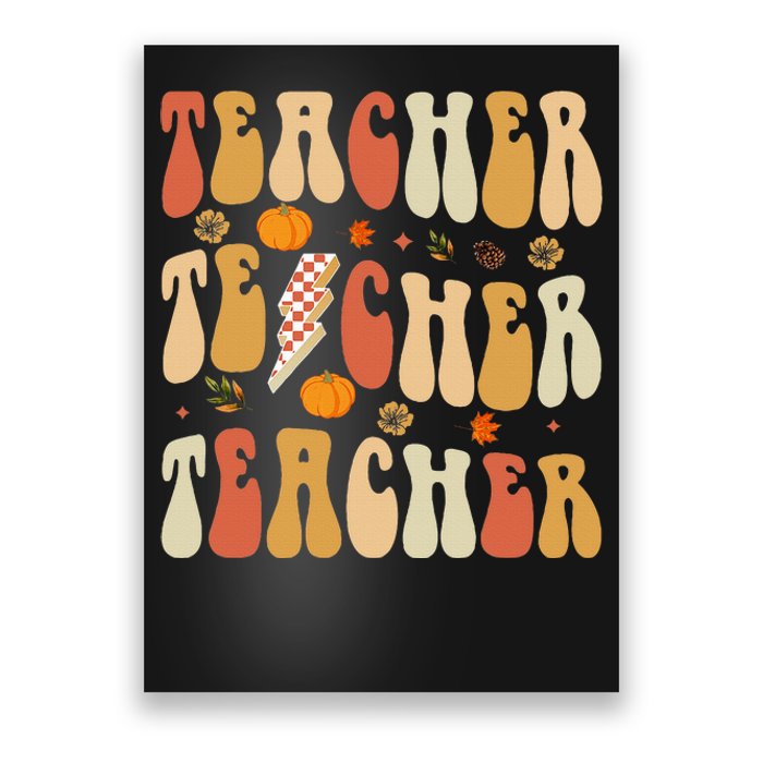 Teacher Fall Autumn Vibes Back To School Poster