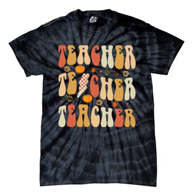 Teacher Fall Autumn Vibes Back To School Tie-Dye T-Shirt