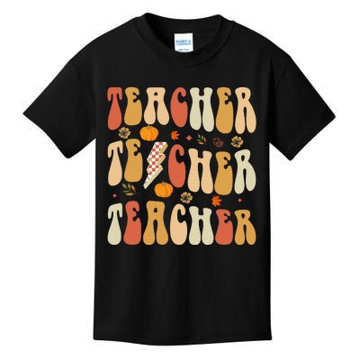 Teacher Fall Autumn Vibes Back To School Kids T-Shirt