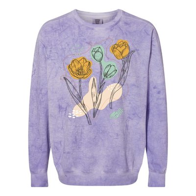 Tulip Flowers Abstract Colorblast Crewneck Sweatshirt