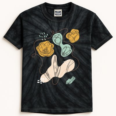 Tulip Flowers Abstract Kids Tie-Dye T-Shirt