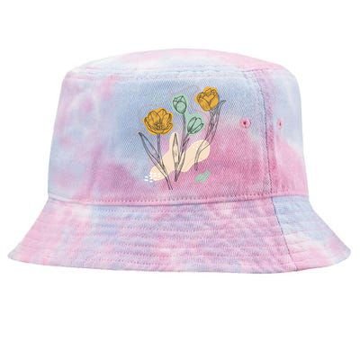 Tulip Flowers Abstract Tie-Dyed Bucket Hat