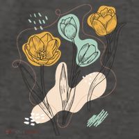 Tulip Flowers Abstract Vector Backpack