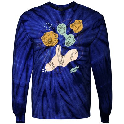 Tulip Flowers Abstract Tie-Dye Long Sleeve Shirt