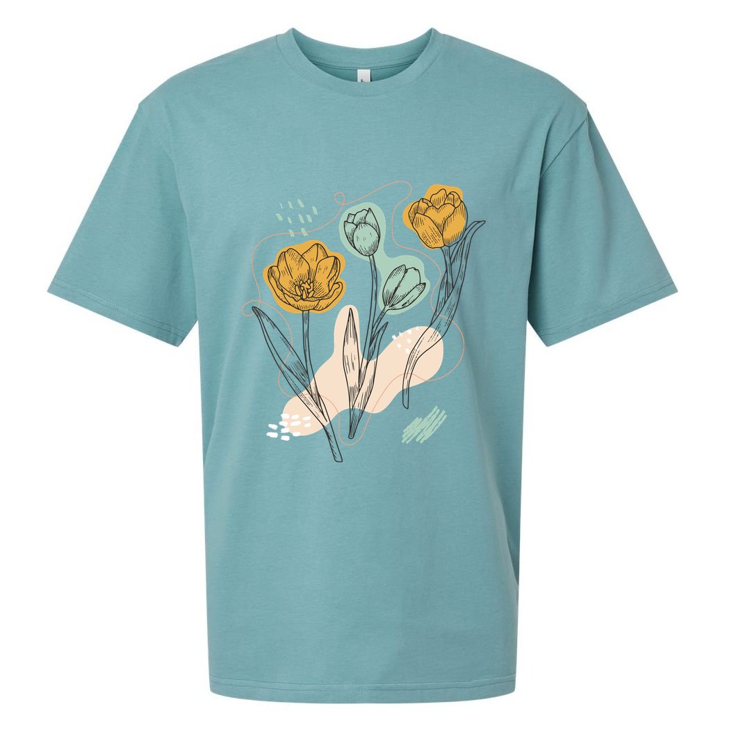 Tulip Flowers Abstract Sueded Cloud Jersey T-Shirt