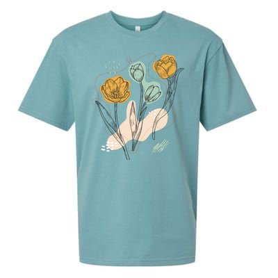 Tulip Flowers Abstract Sueded Cloud Jersey T-Shirt