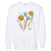 Tulip Flowers Abstract Garment-Dyed Sweatshirt