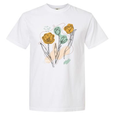 Tulip Flowers Abstract Garment-Dyed Heavyweight T-Shirt