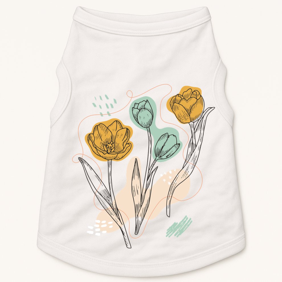 Tulip Flowers Abstract Doggie Tank
