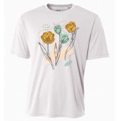 Tulip Flowers Abstract Cooling Performance Crew T-Shirt