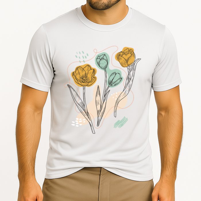 Tulip Flowers Abstract Performance Shirt