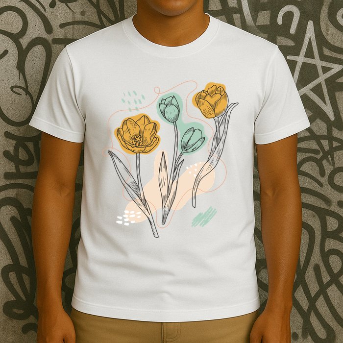 Tulip Flowers Abstract T-Shirt