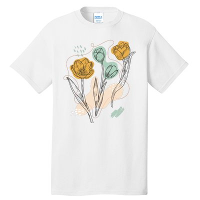 Tulip Flowers Abstract Tall T-Shirt