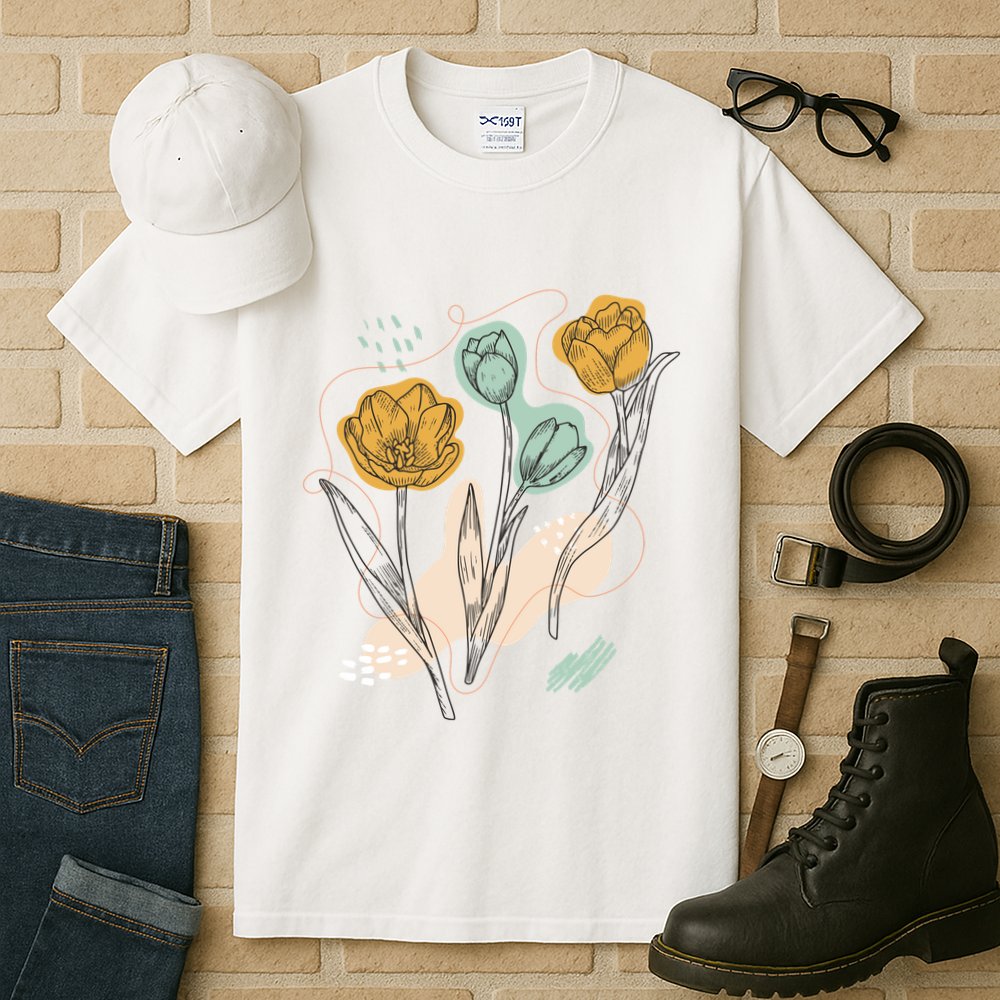 Tulip Flowers Abstract Tall T-Shirt