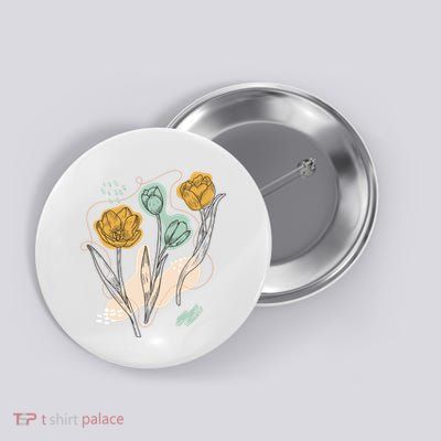 Tulip Flowers Abstract Button