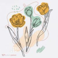 Tulip Flowers Abstract Button