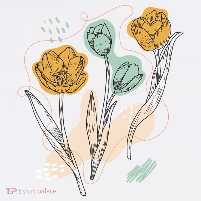 Tulip Flowers Abstract Button