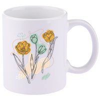 Tulip Flowers Abstract 11oz C Handle Ceramic Mug